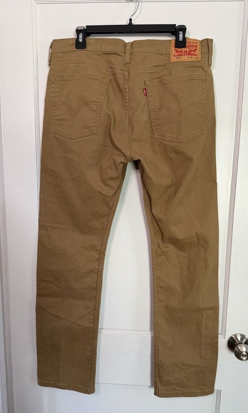 Levi’s 513 Slim Straight Pants Lot 2 Pair Men’s W36 L32 Charcoal Khaki Chino - Picture 9 of 15